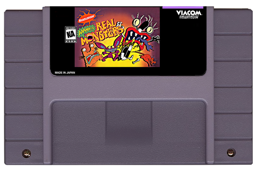 AAAHH!!! Real Monsters (SNES Compatible) - Reproduction Video Game Cartridge with Case and Manual image 1