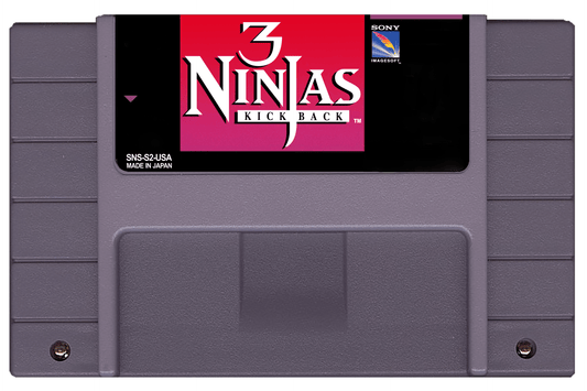 3 Ninjas Kick Back (SNES Compatible) - Reproduction Video Game Cartridge with Case and Manual image 1