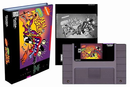 AAAHH!!! Real Monsters (SNES Compatible) - Reproduction Video Game Cartridge with Case and Manual image 0